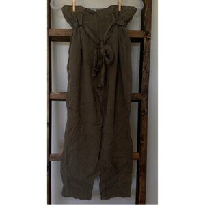 Love Fire Olive Green Paper Bag Ankle Pants XL Nordstrom